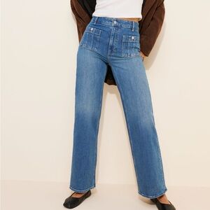 Paige Anessa Seamed Patch Pocket Jeans